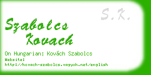 szabolcs kovach business card